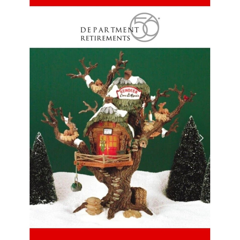 Department 56 Reindeer Care & Repair Holiday Treehouse Holiday Festive Christmas